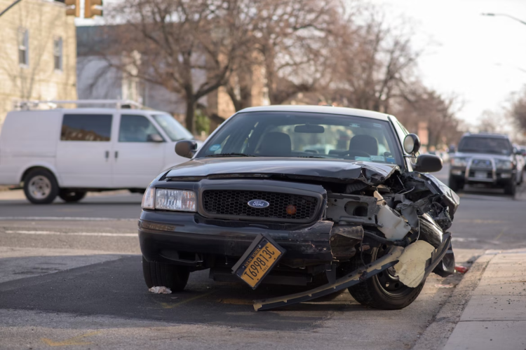 car with front end damage